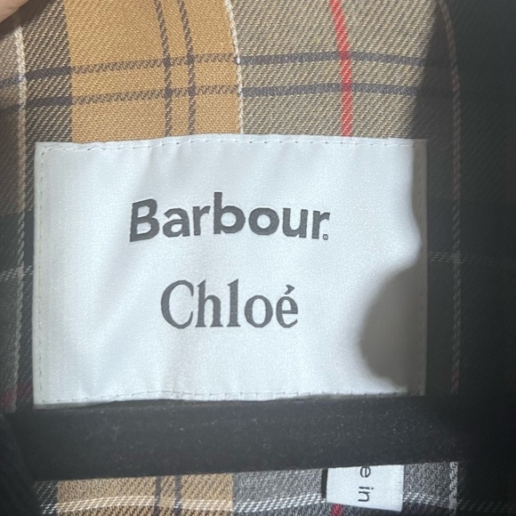 Barbour x Chloé Navy Blue Dany Dani Ruffled Waxed Trench Coat Chloe US 2 - Picture 13 of 16